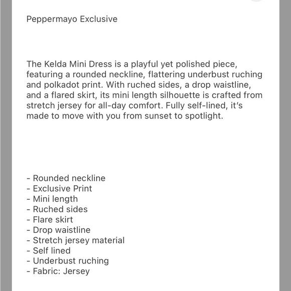 New Peppermayo White Polka Dot Mini Dress - Picture 4 of 4